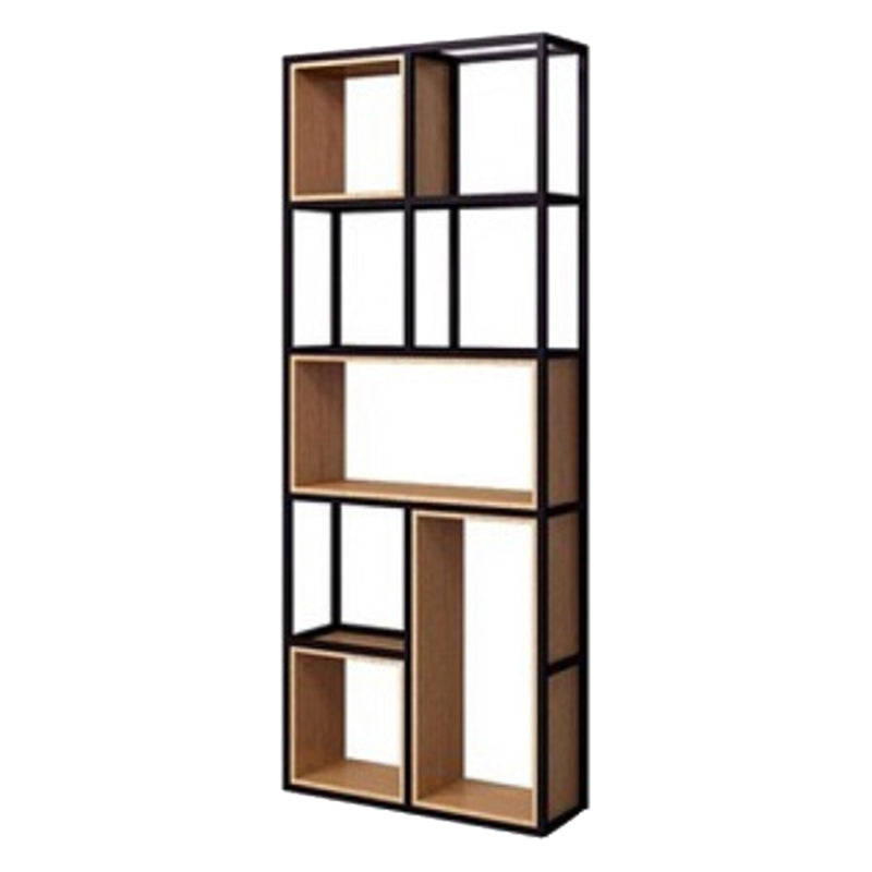 Natural Metal Etagere Shelf Bookcase Shelves Included Open Bookshelf for Study Room