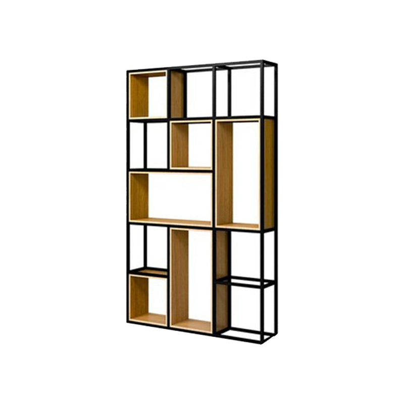 Natural Metal Etagere Shelf Bookcase Shelves Included Open Bookshelf for Study Room