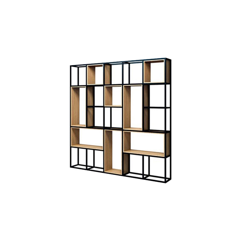 Natural Metal Etagere Shelf Bookcase Shelves Included Open Bookshelf for Study Room