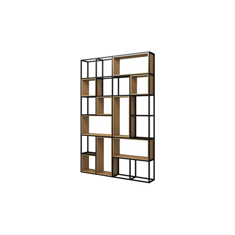 Natural Metal Etagere Shelf Bookcase Shelves Included Open Bookshelf for Study Room