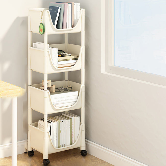 Contemporary Bookcase Vertical Plastic Book Shelf for Study Room