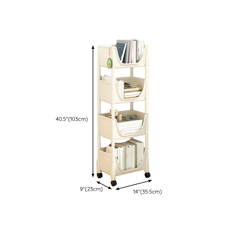 Contemporary Bookcase Vertical Plastic Book Shelf for Study Room