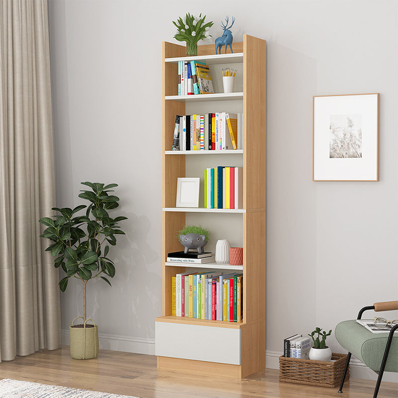 Engineered Wood Vertical Bookshelf Open Modern Shelf Bookcase for Study Room