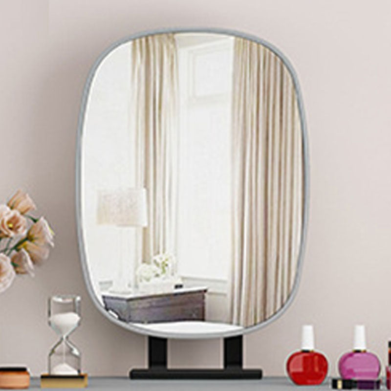 Bedroom Glam Double Drawers Faux Leather Standing Make-up Vanity