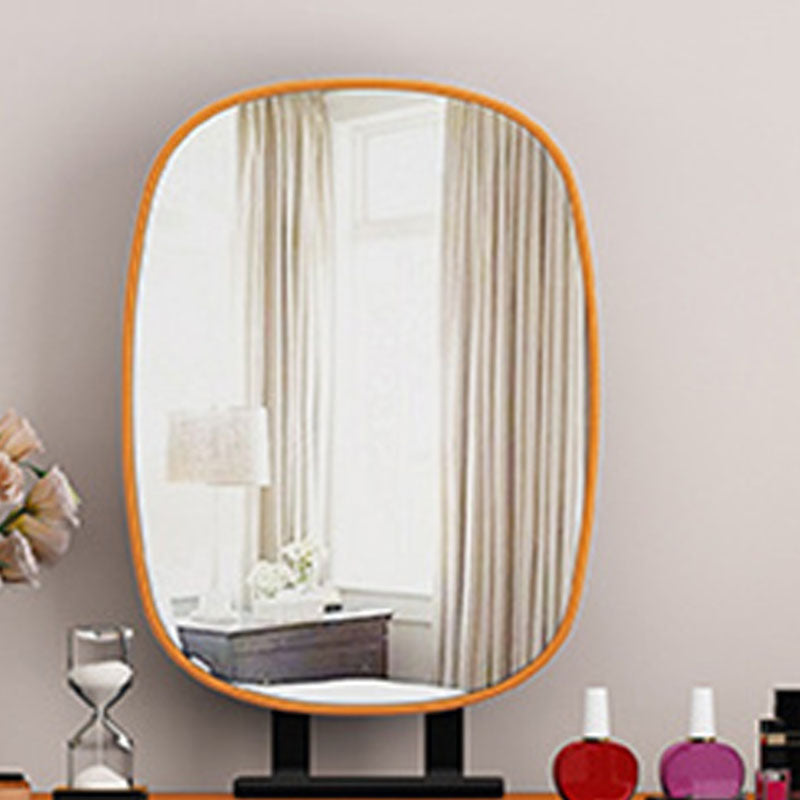 Bedroom Glam Double Drawers Faux Leather Standing Make-up Vanity