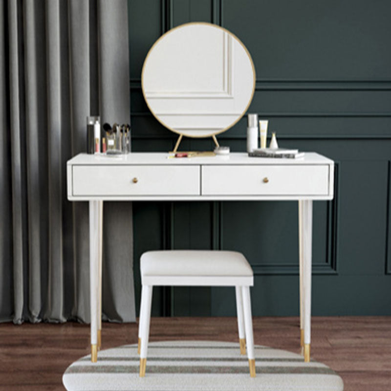 White Makeup Table With 2 Drawers 15.74 W X 29.52" H for Bedroom