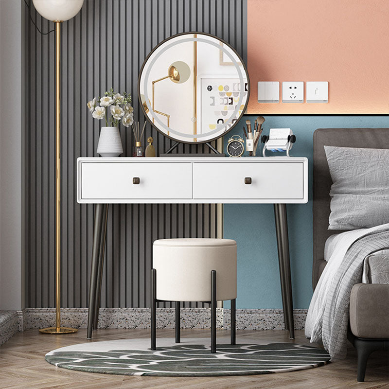 Vanity Stone Makeup Dressing Table Stool Set with Drawer - 31.5" H