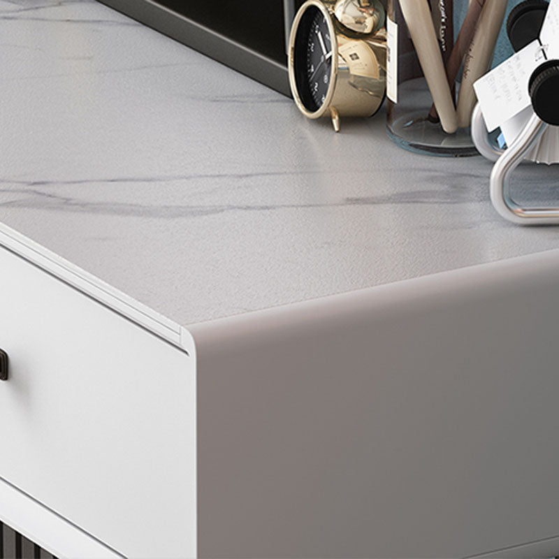 Vanity Stone Makeup Dressing Table Stool Set with Drawer - 31.5" H