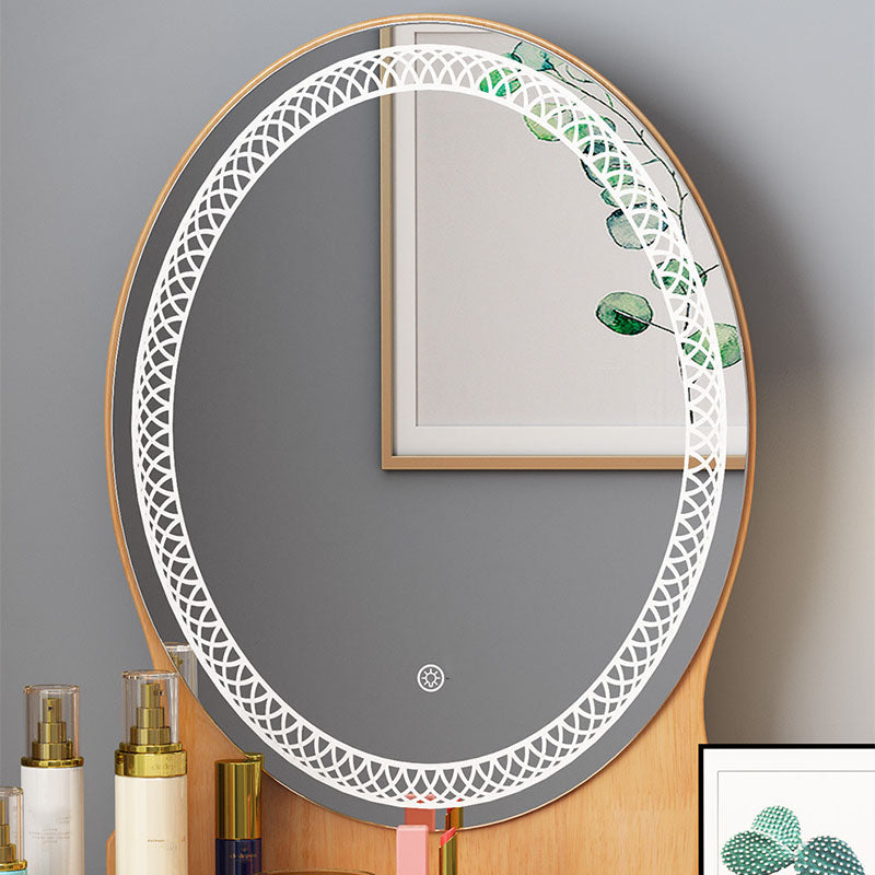 31. 5" L Wooden Vanity Table with Mirror & Stool 4 Drawers Makeup Vanity Table Set