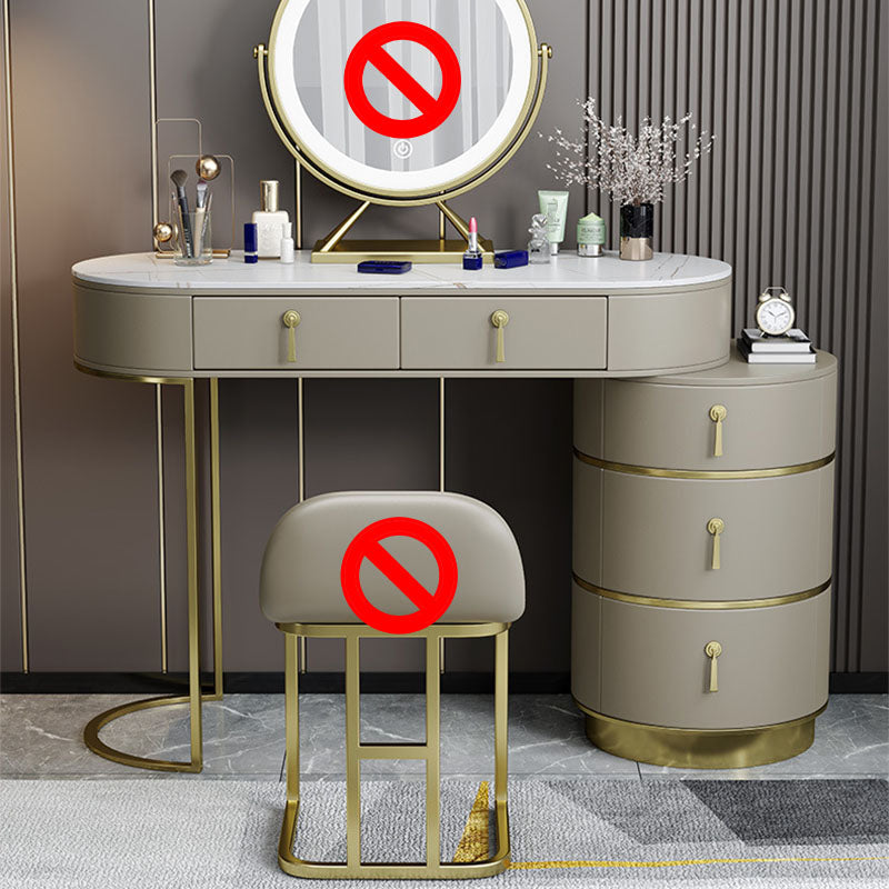 Contemporary Dressing Table Stool Set Slate Top Vanity Dressing Table