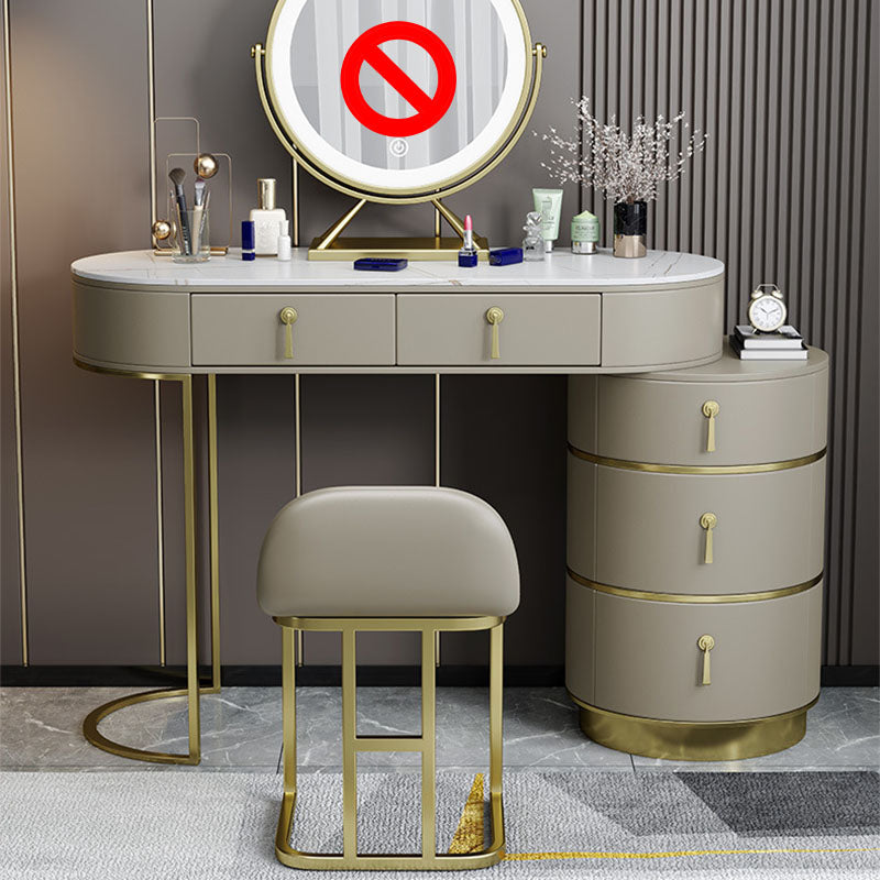 Contemporary Dressing Table Stool Set Slate Top Vanity Dressing Table
