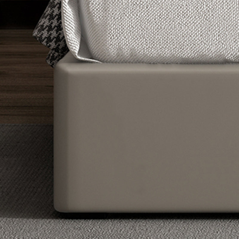 Contemporary Grey 10.23 " Tall Wooden Platform Bed for Bedroom