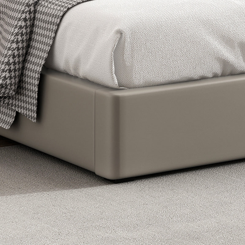 Contemporary Grey 10.23 " Tall Wooden Platform Bed for Bedroom