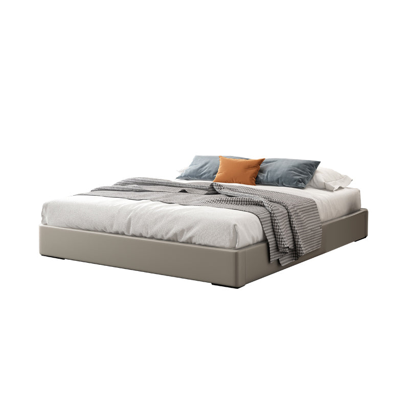 Contemporary Grey 10.23 " Tall Wooden Platform Bed for Bedroom