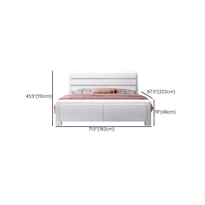 Contemporary Wood Standard Bed, Panel Rectangular Headboard Bed Frame
