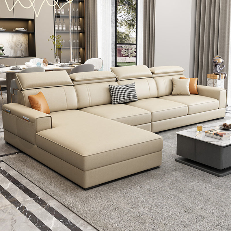 Nordic Cushions Recessed Arm Faux Leather Stationary with Storage Seating