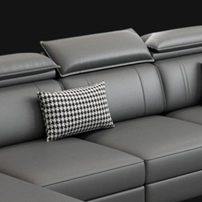 Nordic Cushions Recessed Arm Faux Leather Stationary with Storage Seating