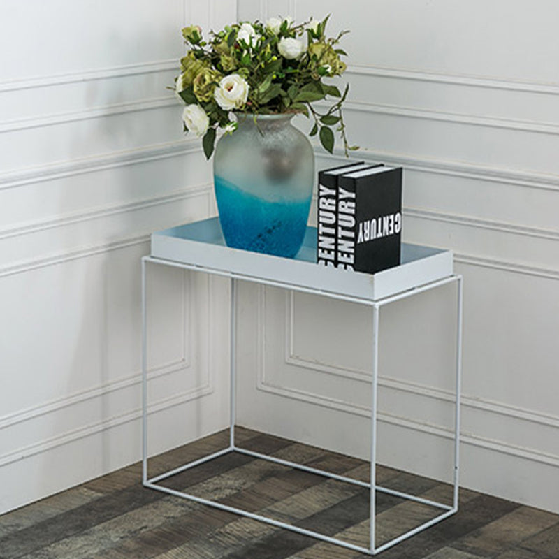 Mid-Century Black Corner Table Metal Frame Sofa Side End Table
