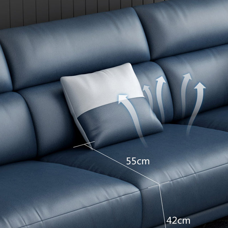 Modern Cushions Recessed Arm Living Room Faux Leather Seating