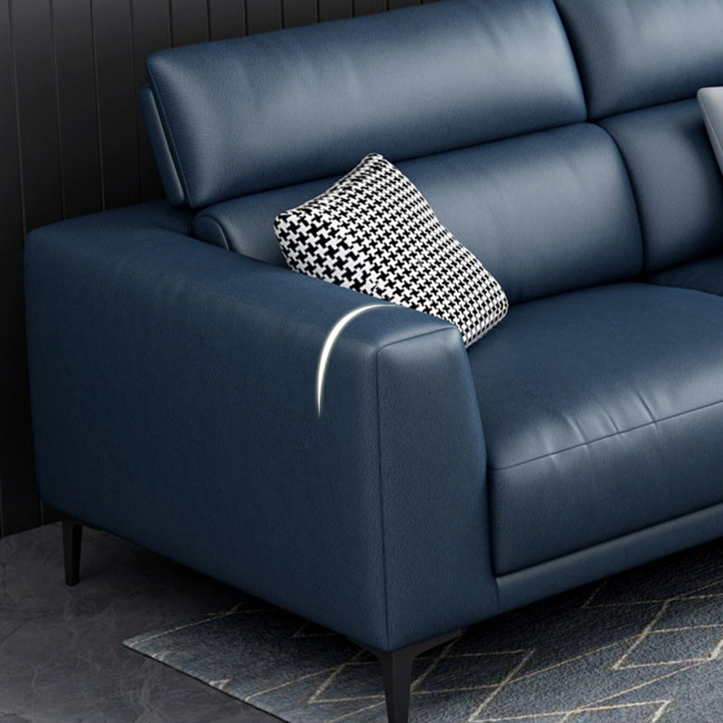 Modern Cushions Recessed Arm Living Room Faux Leather Seating