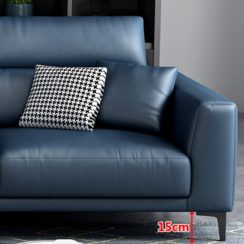 Modern Cushions Recessed Arm Living Room Faux Leather Seating