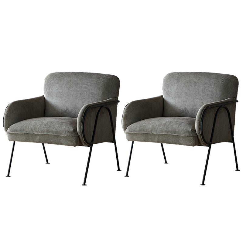Modern Style Chair with Black Metal Basic Four Leg and Tight Back