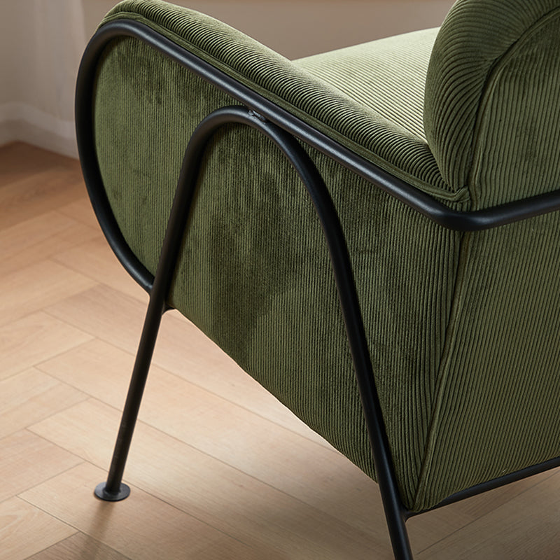 Modern Style Chair with Black Metal Basic Four Leg and Tight Back
