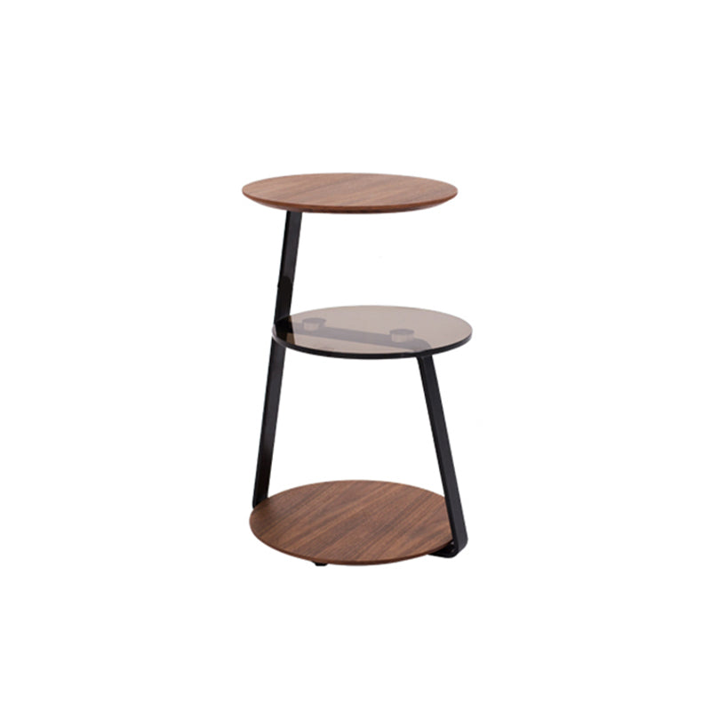 Modern Round Corner Table 3-Tier Side End Table with Storage