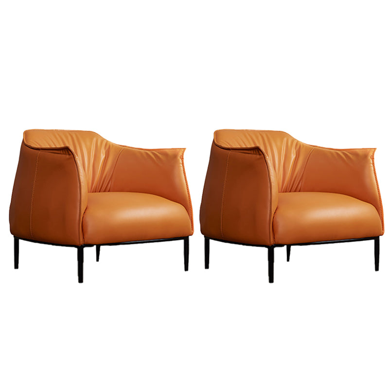 Bonded Leather Arms Included with Black Legs Flared Arms Accent Armchair