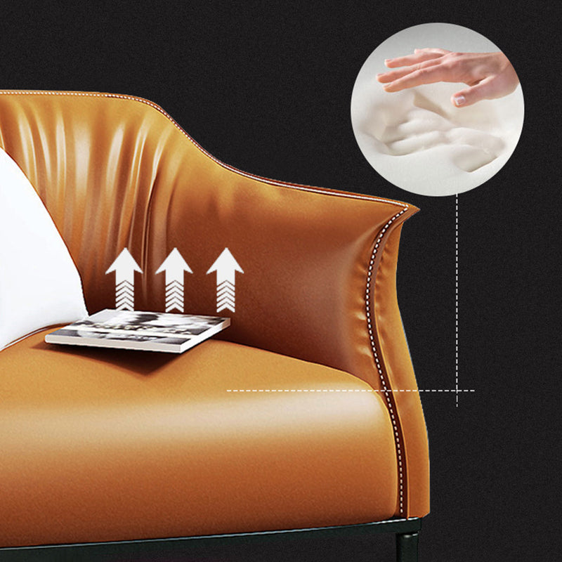 Bonded Leather Arms Included with Black Legs Flared Arms Accent Armchair