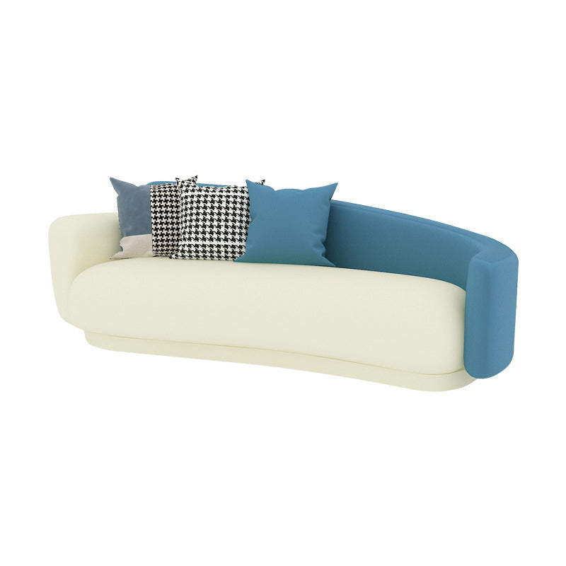 Contemporary Faux Leather Tuxedo Arm Sofa Tight Back Sofa with Pillow