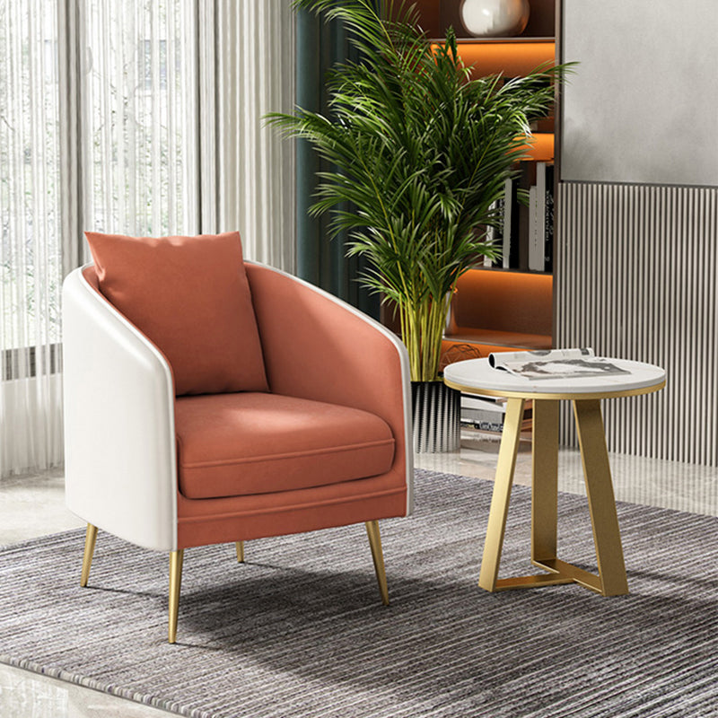 Contemporary Sloped Arm Standard Sofa Tight Back Leather/Velvet Sofa