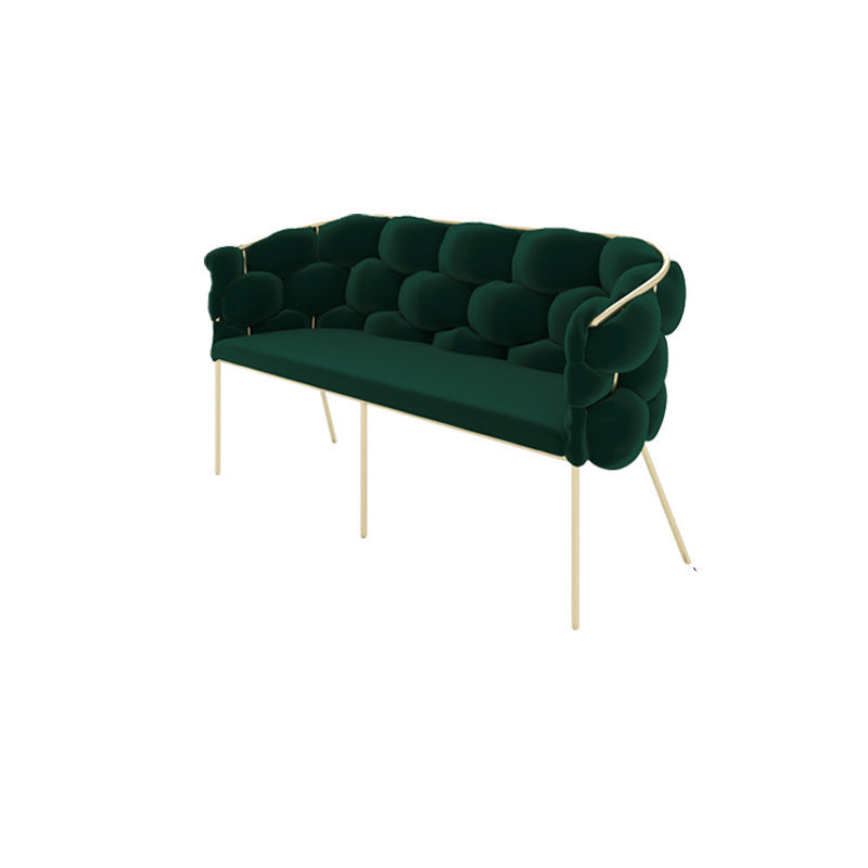Contemporary Fabric Tuxedo Arm Settee Tight Back Standard Sofa