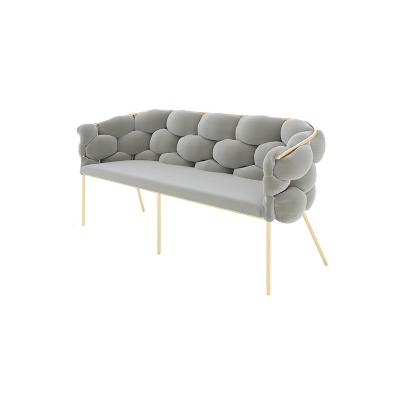 Contemporary Fabric Tuxedo Arm Settee Tight Back Standard Sofa