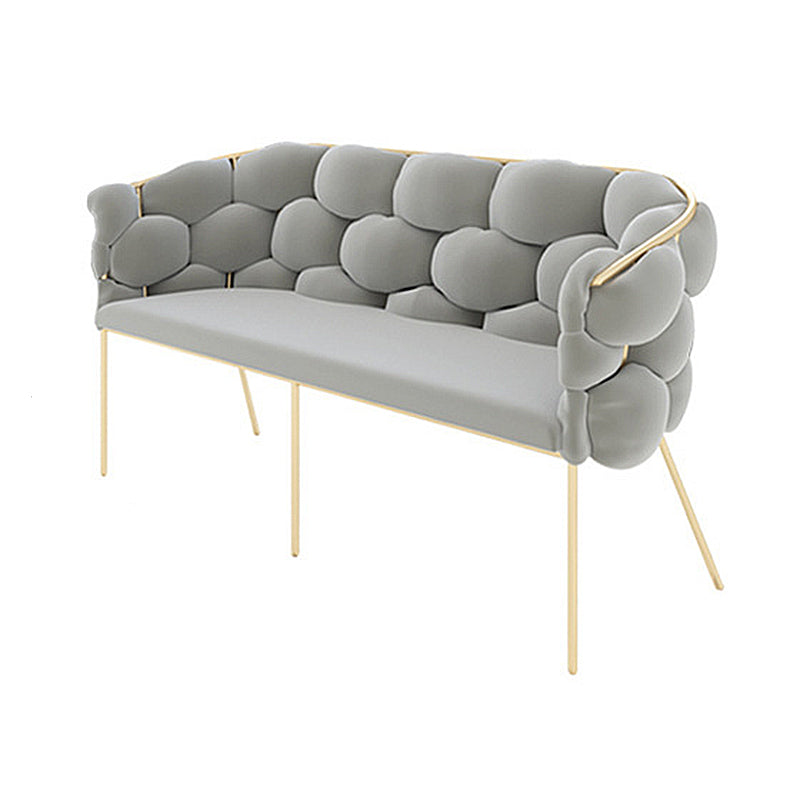 Contemporary Fabric Tuxedo Arm Settee Tight Back Standard Sofa