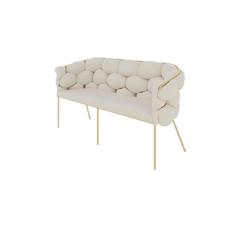 Contemporary Fabric Tuxedo Arm Settee Tight Back Standard Sofa