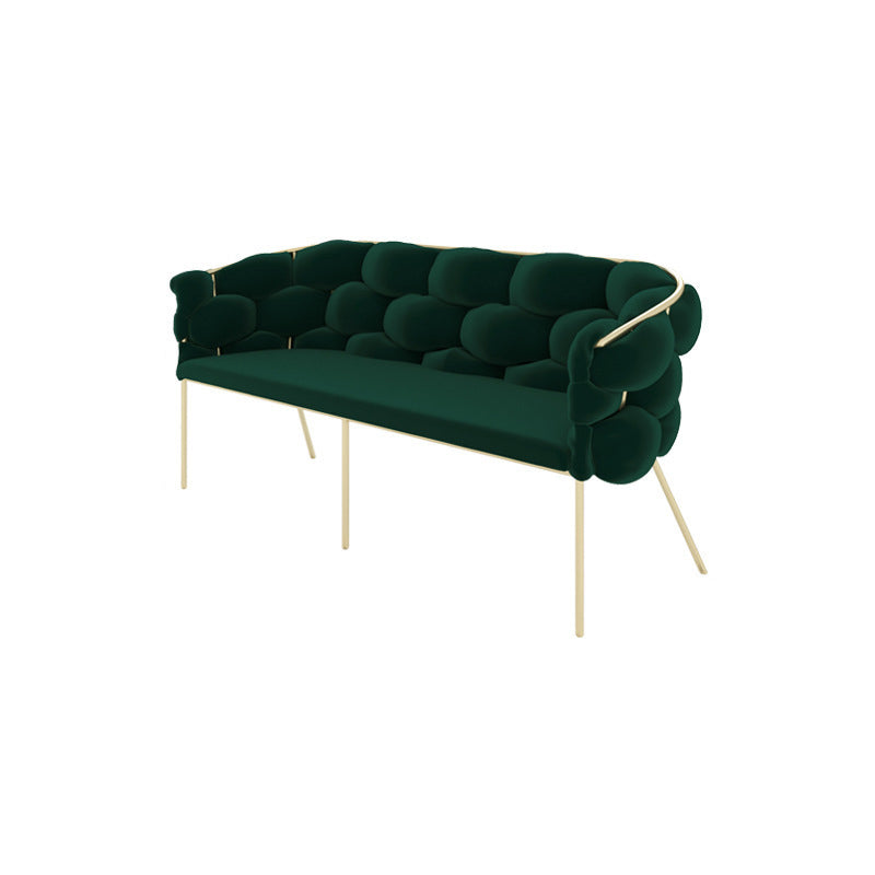 Contemporary Fabric Tuxedo Arm Settee Tight Back Standard Sofa