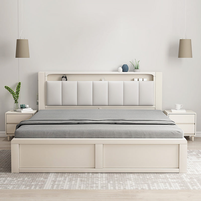 Modern & Contemporary Standard Bed Solid Wood Bed Frame with Headboard