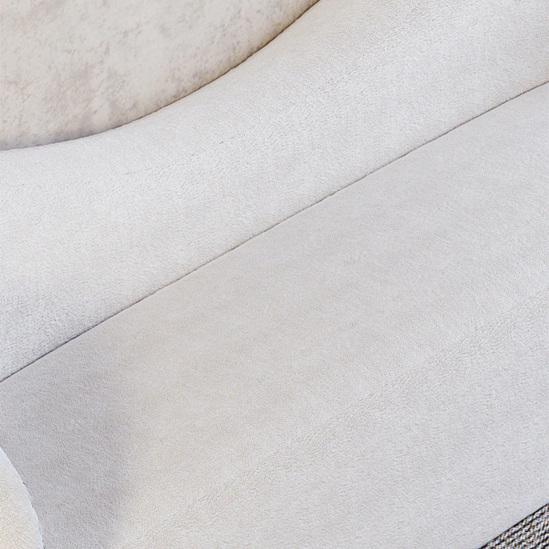 Contemporary Camel Back Fabric Settee Tuxedo Arm Standard Sofa