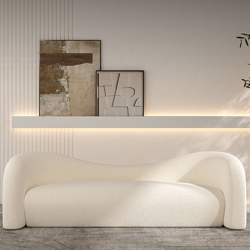 Contemporary Camel Back Fabric Settee Tuxedo Arm Standard Sofa