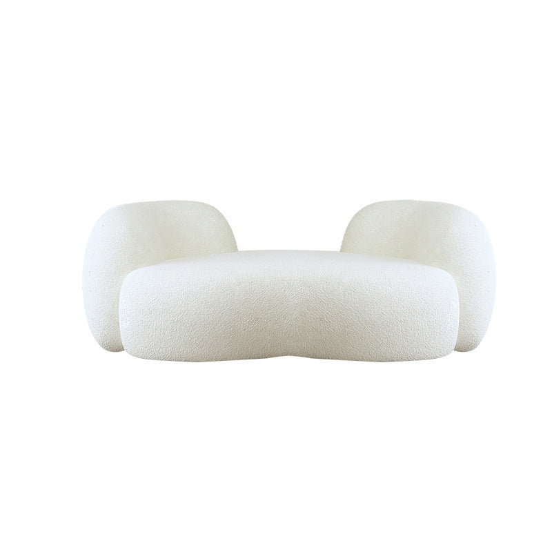 Contemporary Fabric Curved Sofa Tight Back Tuxedo Arm Seating