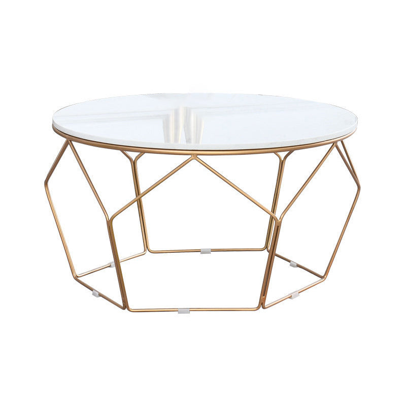Round Coffee Table Minimalist Coffee Table for Living Room in White