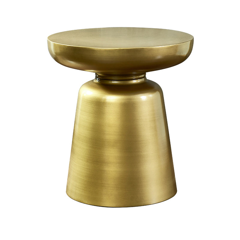 Mid-Century Modern Round Top Coffee Table 16.92"H Iron Pedestal Cocktail Table