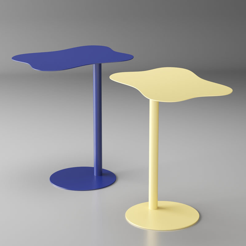 Mid-Century End Slide Table Minimalist Metal Pedestal Sofa Corner Table