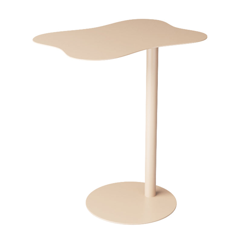 Mid-Century End Slide Table Minimalist Metal Pedestal Sofa Corner Table