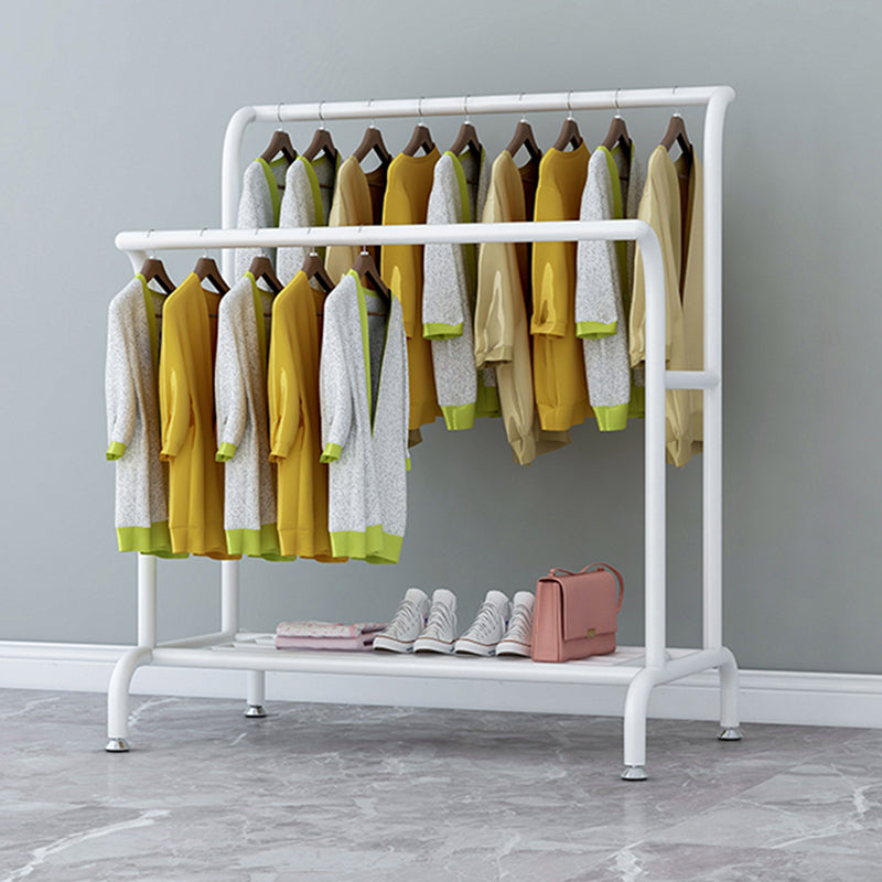 Glam Entry Hall Tree Metal 3 Hanging Rails and Lower Shelf Hall Stand