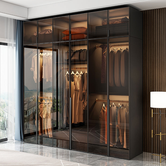 Modern Style Glass Wardrobe Bedroom Wardrobe Closet with Soft Close Door
