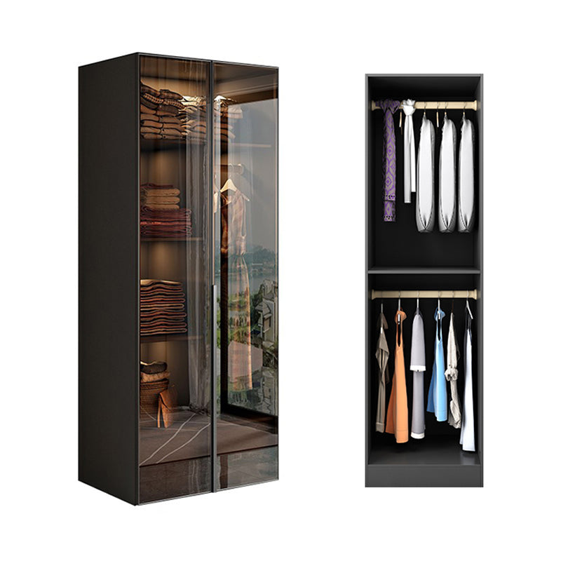 Modern Style Glass Wardrobe Bedroom Wardrobe Closet with Soft Close Door