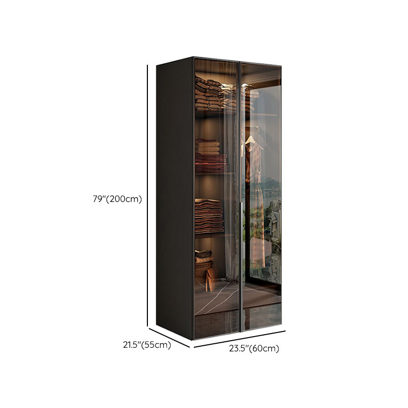 Modern Style Glass Wardrobe Bedroom Wardrobe Closet with Soft Close Door