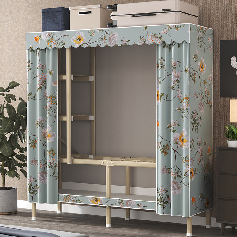 Modern Wardrobe Armoire with Legs Steel Wardrobe Cabinet with Shelves